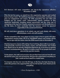 eスポーツ業界、ガチで終わる　Evil Geniusesが完全撤退へ