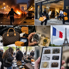 フランス全土で相次いだ暴動、店舗からの略奪品がフリマに出品されてしまう ルイ・ヴィトンやロレックスなど略奪被害   #速報 |  暴動の被害を受けなかったお店🙂