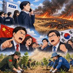 KDDI系列がモンゴルの草原を焼き尽くした事件、黄砂防止ために植樹を続けてきた中国・韓国が大激怒！   |  車から出火てどんな状況だよ(´・ω・｀)そんな事ってあるん？