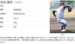 中日ドラフト5位は西田（京都国際高・左投手）6位は清水（捕手・ヤマハ）