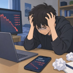 【画像】投資家ガチ泣き「たった4ヶ月半で資産の80%を失いました……人生終了です」