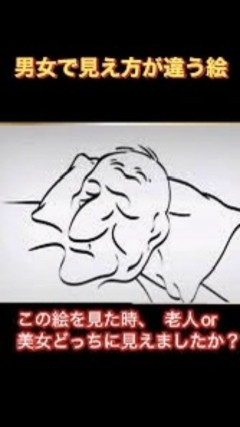 見る人によって老人に見えたり美女に見えたりする画像がこちらｗｗｗ