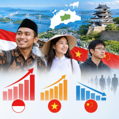香川県の外国人人口 インドネシア人が急増 ベトナム人に次ぐ 中国人は減少   |  外国人労働者ランキング