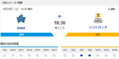 日本シリーズ初戦、雨予報