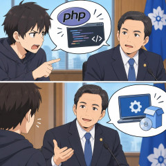 パ「知事がPHPのことをソフトウェアって言ってるよ。プログラム言語だろ」→「ソフトウェアですが」