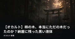 【オカルト】柿の木、本当にただの木だったのか？納屋に残った黒い液体