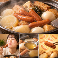 おでんにウインナーは邪道？ 「美味しい」「出汁の味が変わる」「全部ウインナー風味」   #料理 |  出汁の味しかしない大根が要らない