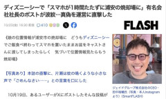 ディズニーシーで「娘の置き忘れたスマホが1時間たたずに浦安の焼却場に」有名会社社長のポストが波紋