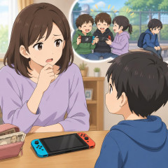 母「子供がスイッチを持っていないと仲間はずれにされると言いますが本当ですか？5万もするんですが」   |  その子は中学生になると数十万のiPhone持っていないと仲間外れ