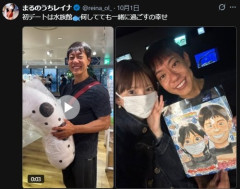 【リアルNTR】ホリエモン　交際宣言したばかりの堀大輔の目の前で彼女の丸の内レイナに熱いディープキスを見せつける
