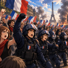 ついにパリの警官隊までデモに合流 第二次フランス革命へ   |  sssp://img.5ch.io/ico/anime_syobon02.gif