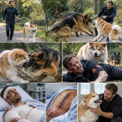 元プレミア選手が秋田犬の散歩中、シェパードに襲われ50針の大けがも秋田犬が戦い命は助かる   #サッカー |  人に噛みつくシェパードとかどんな教育してんだよ