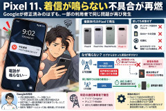 Google Pixel 11、着信が鳴らない致命的不具合が再発！Googleが修正済みとした問題、いまだ解決せず