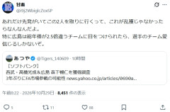 【悲報】プロ野球ファンついにキレる「ソフトバンクに目付けられたら広島じゃ太刀打ちできない」wwwwwwwwww