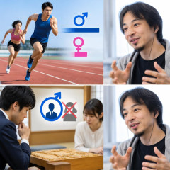 ひろゆき氏「100m走は男性の方が良い記録を出すので男性が向いてる」「過去に女性棋士は居なかったので、将棋は男性が向いてる」 | 100mはともかく将棋は短期的すぎてそこまで言…