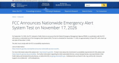 【アメリカ】11月17日に全米緊急警報システム試験を実施、全テレビ・ラジオ放送が一時中断