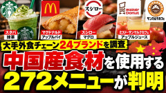 【衝撃】大手外食チェーン24ブランドを調査した結果、中国産食材を使用するメニューが272品も判明→マックのアップルパイまで中国産だった件ｗｗｗｗ